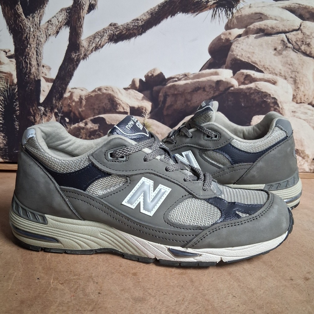 New Balance 991 Made in England Grey Navy Suede Sneakers W991GL Womens 8